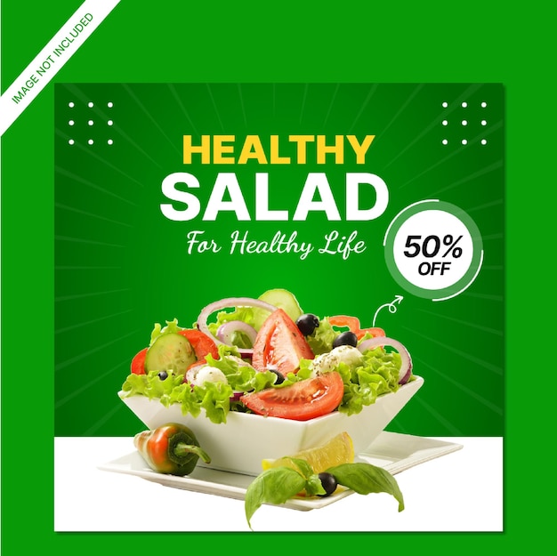 Salad healthy vegetarian food promotion instagram post