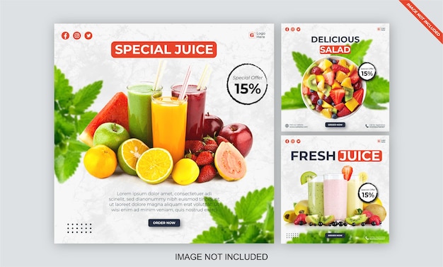 Salad promotion social media instagram post banner template