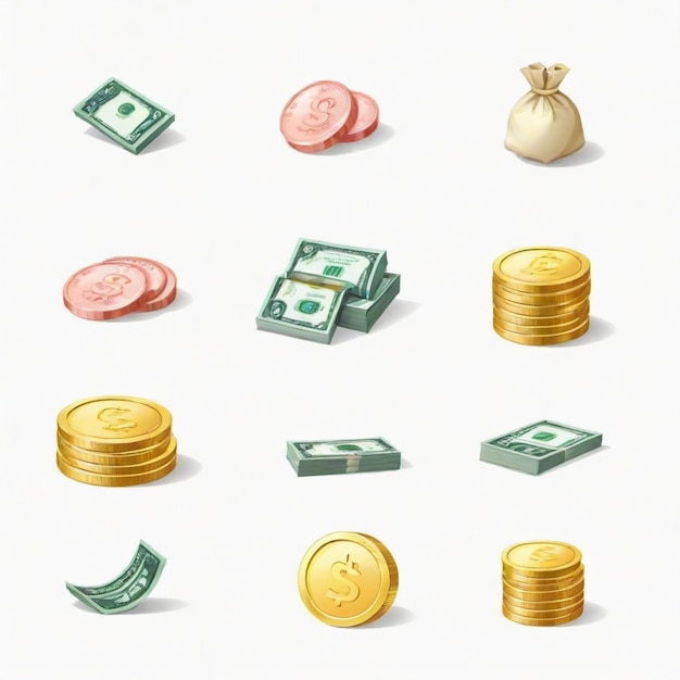 Salary Flat Vector set White background illustration