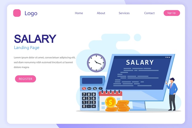 Salary vector concept online income calculate and automatic payment calendar pay date employee wages concept