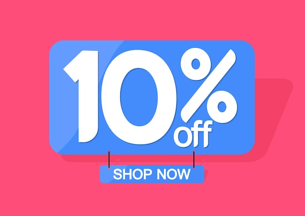 Sale 10 off poster design template discount banner vector illustration