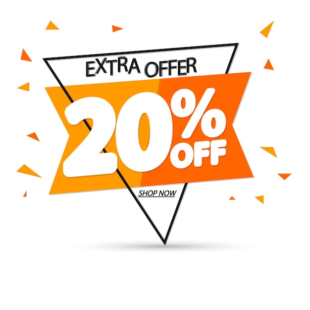 Sale 20 off discount banner vector illustration