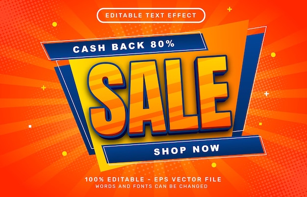 sale 3d text effect and editable text effect