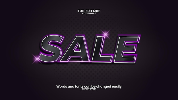 Sale 3d text effect