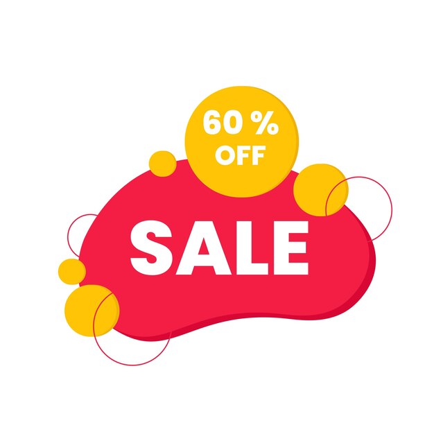 Sale 60 bubble banner design template discount tag buy now vector illustration