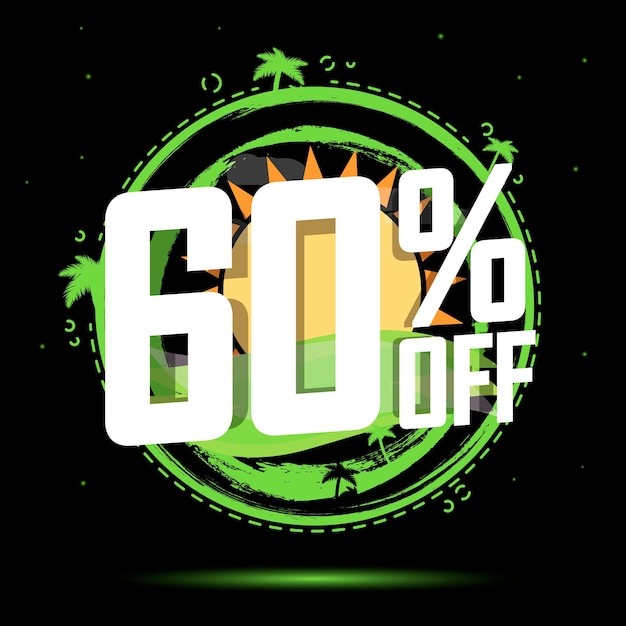 Vector sale 60 off poster design template