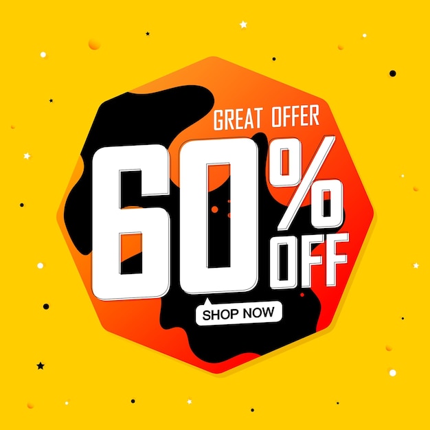 Vector sale 60 off poster design template