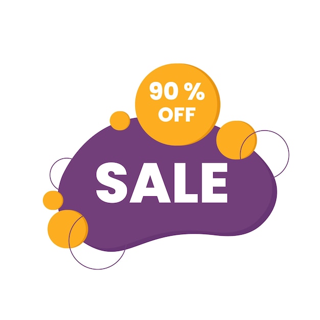 Sale 90 bubble banner design template discount tag buy now vector illustration