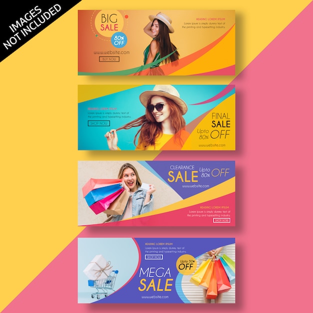 Sale & Advertisement Banner Flat Design Template