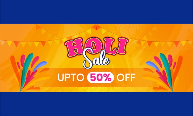 Sale background of Holi festival Indian festival of colors Happy holi Vector illustration