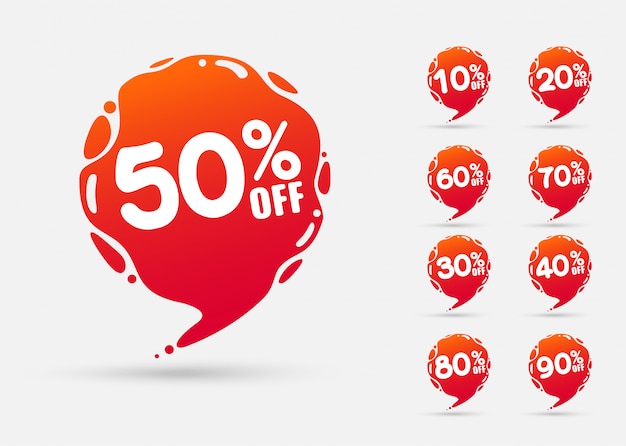 Sale badges template with percent sale