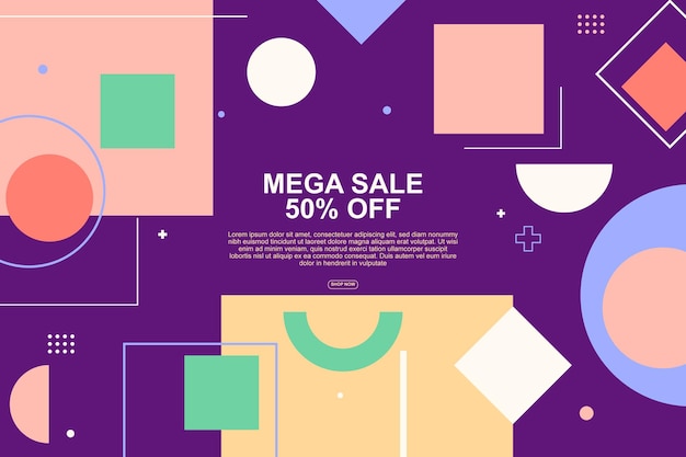 Sale banner background with flat style