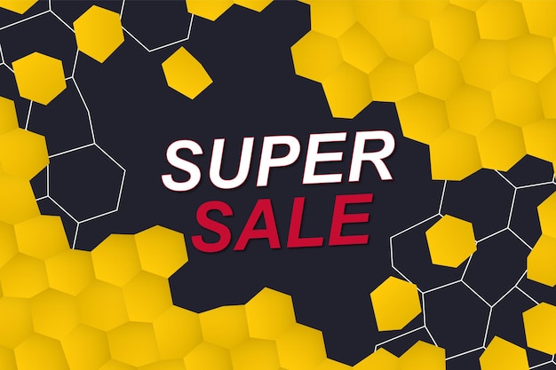 Sale banner background with hexagonal. Vector illustration.