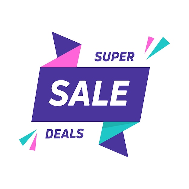 Sale banner design template Flat origami speech bubble special offer discount vector illustration