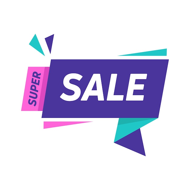 Sale banner design template Flat origami speech bubble special offer discount vector illustration