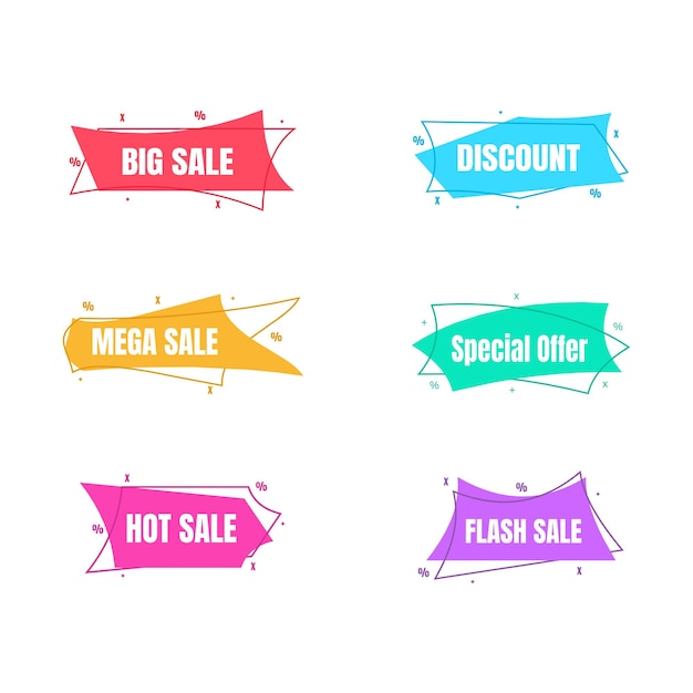 Sale banner Discount label Sticker Price Promotion Vector Design