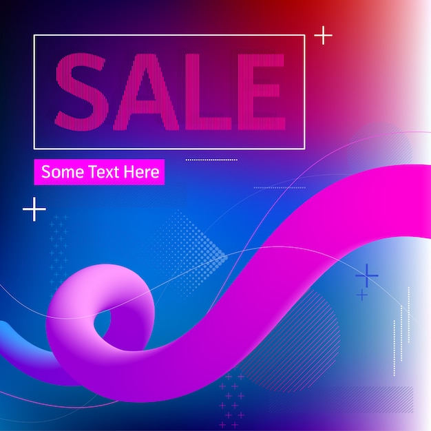 Sale Banner on Liquify Fluid Color background