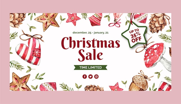 Sale banner template for christmas season celebration