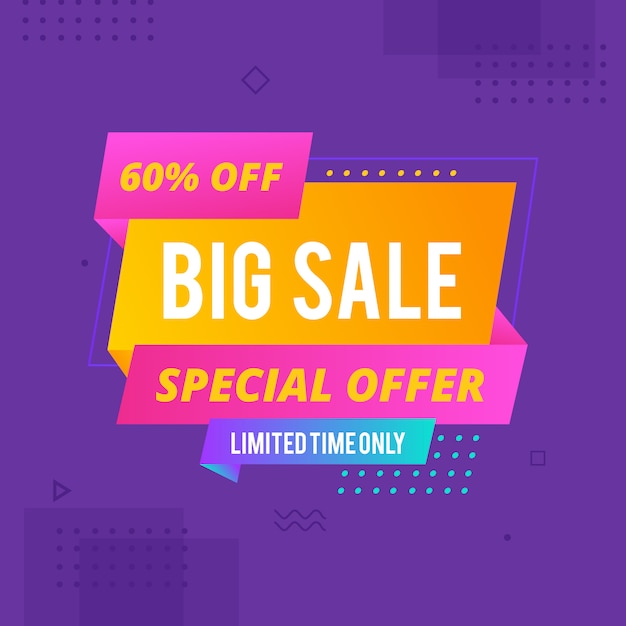 Sale banner template design, Big sale special offer. End of season special offer banner.