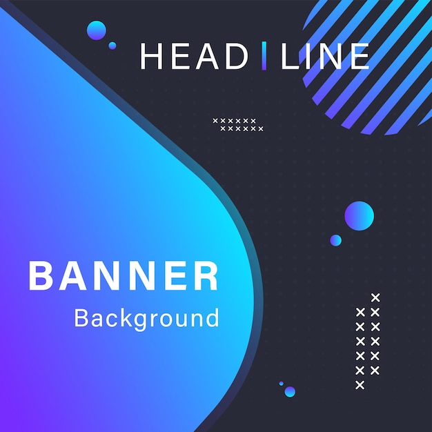 Sale banner template design blue liquid and back shape abstract background Gradient vector banner poster template