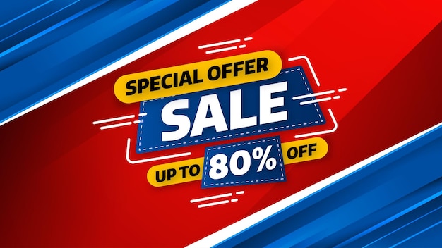 Sale banner template design with geometric background  Big sale special offer up to 80 off Super Sale end of season special offer banner vector illustration