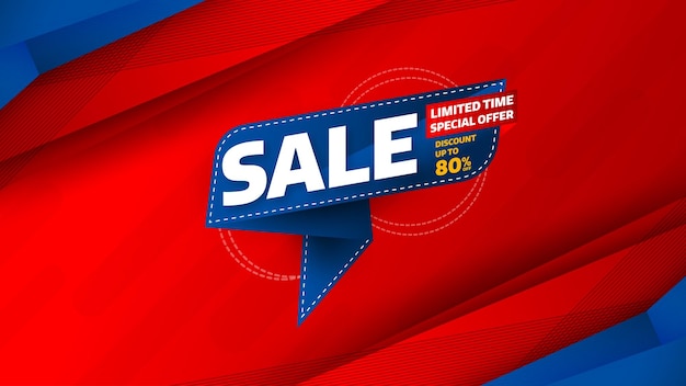 Sale banner template design with geometric background Big sale special offer up to 80 off Super Sale end of season special offer banner vector illustration