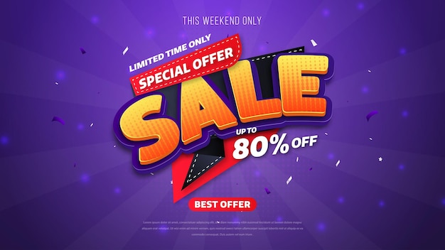 Sale banner template design with geometric background Big sale special offer up to 80 off Super Sale end of season special offer banner vector illustration