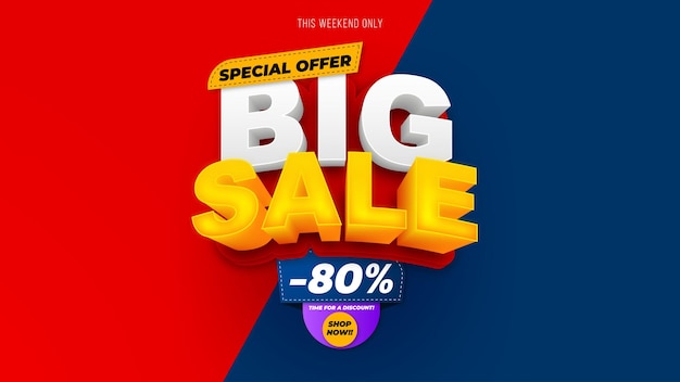 Sale banner template design with geometric background Big sale special offer up to 80 off Super Sale end of season special offer banner vector illustration