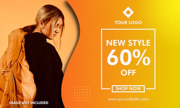 Sale Banner Template Promotion Orange Color