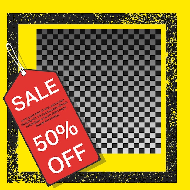 Sale banner template with empty space for product image Vector illustration