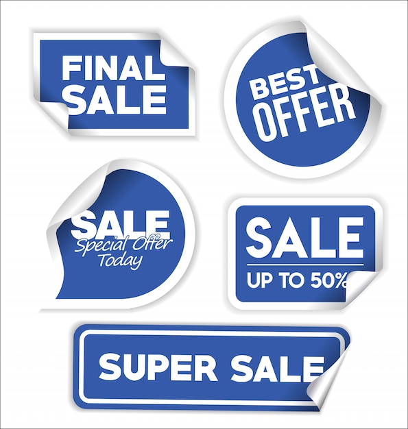 Sale banner templates design and special offer tags collection