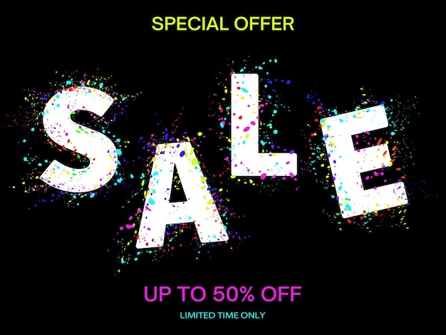 Sale banner up to 50 off limited edition Vector illustration