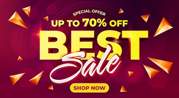 Sale banner with discount offer of percent off