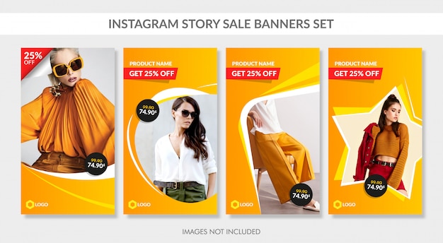 Sale banners set for instagram story and web