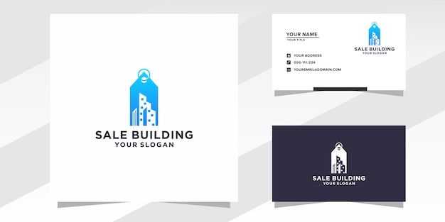 Sale building logo with business card template