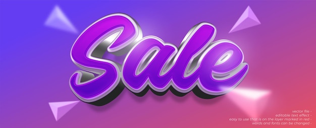 Sale custom text with 3D style editable text effect copy