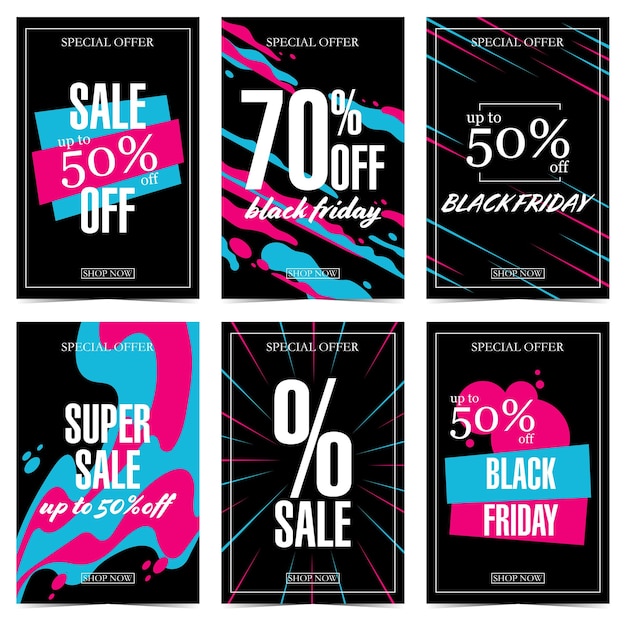 Sale and discount banners and posters for Black Friday big sale and shopping season