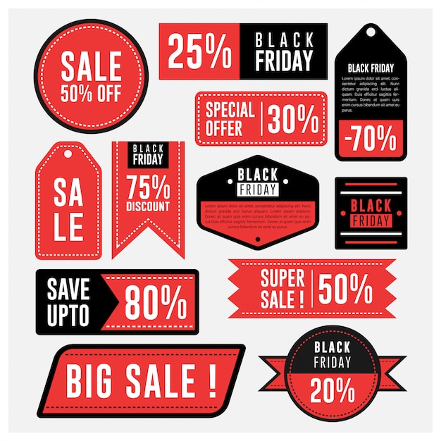 Sale Label and Black Friday Emblem Badge