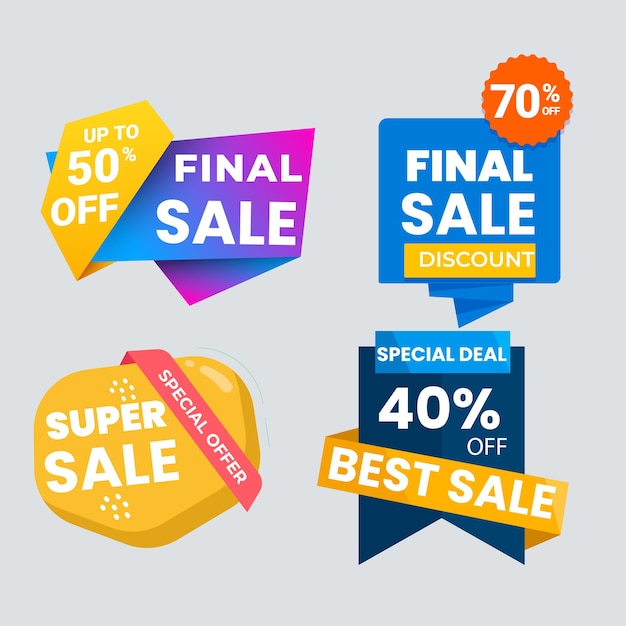 Sale Label collection set Set ribbon banner and label sticker sale offer and badge tag sale adverti