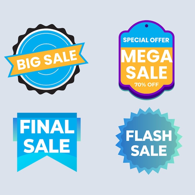 Sale Label collection set Set ribbon banner and label sticker sale offer and badge tag sale adverti