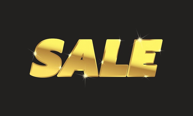 Sale letters made of gold isolated on black background Gold yellow metallic letter