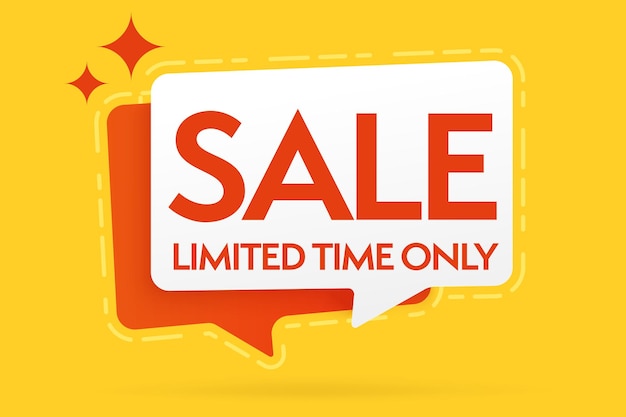 Sale limited time only speech bubble sticker