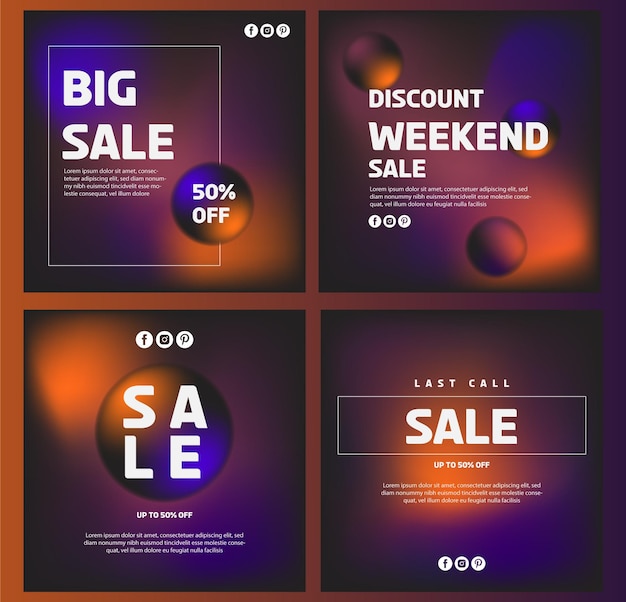 Sale Offer Gradient Mash Social Media Post Template