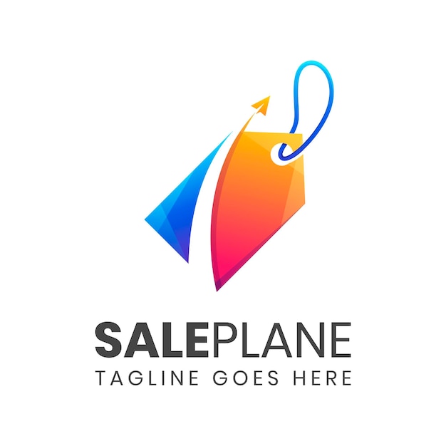 Sale plane colorful logo design