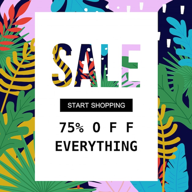 Sale poster for shopping, discount, retail