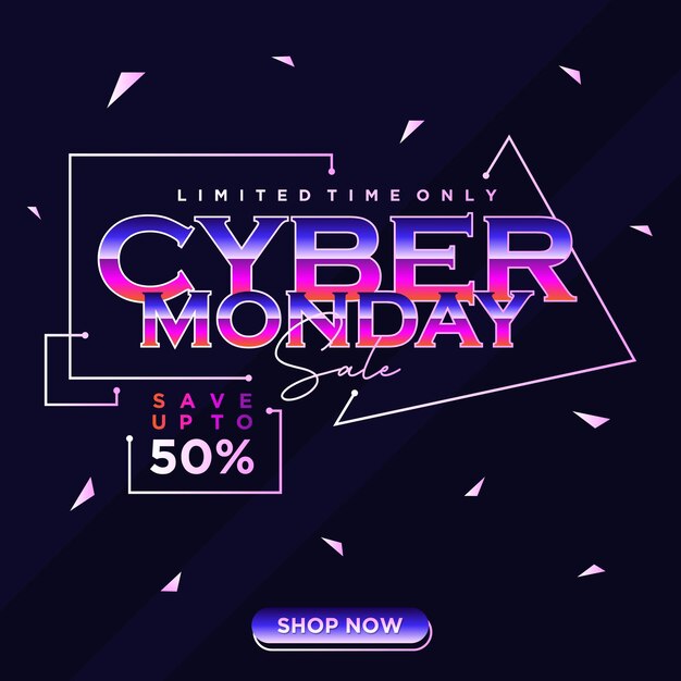 Vector sale promotion banner cyber monday limited time only vector illustration