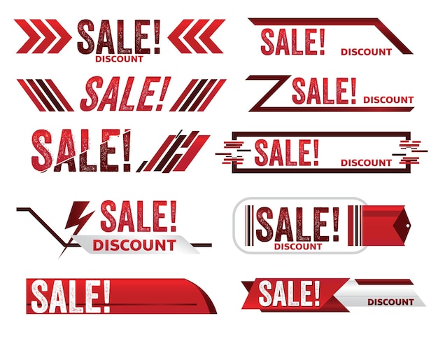 sale red banner promotion tag design for marketing