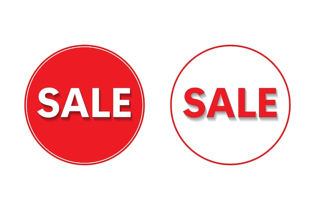 Sale red tag. Promo label for sale. Vector illustration