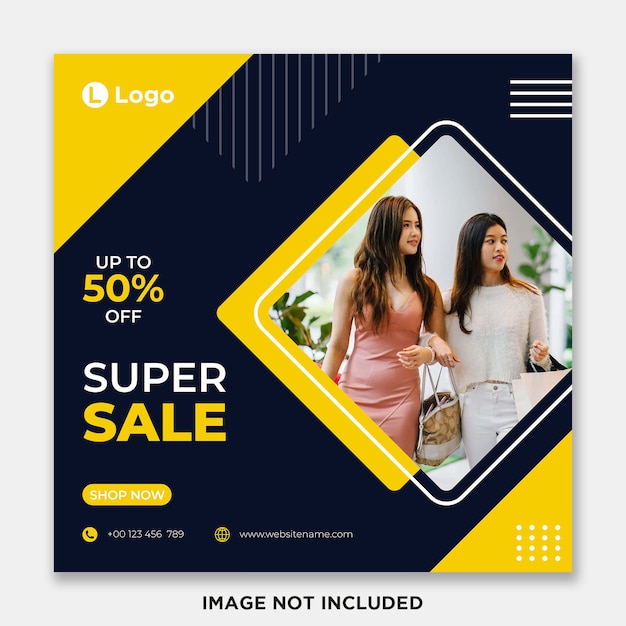 Sale social media post or banner template