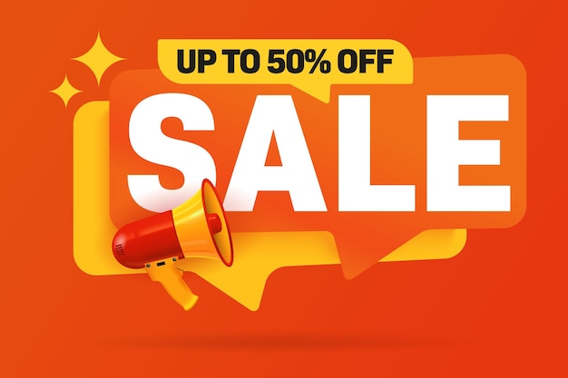 Sale sticker with up to  percent off announcement